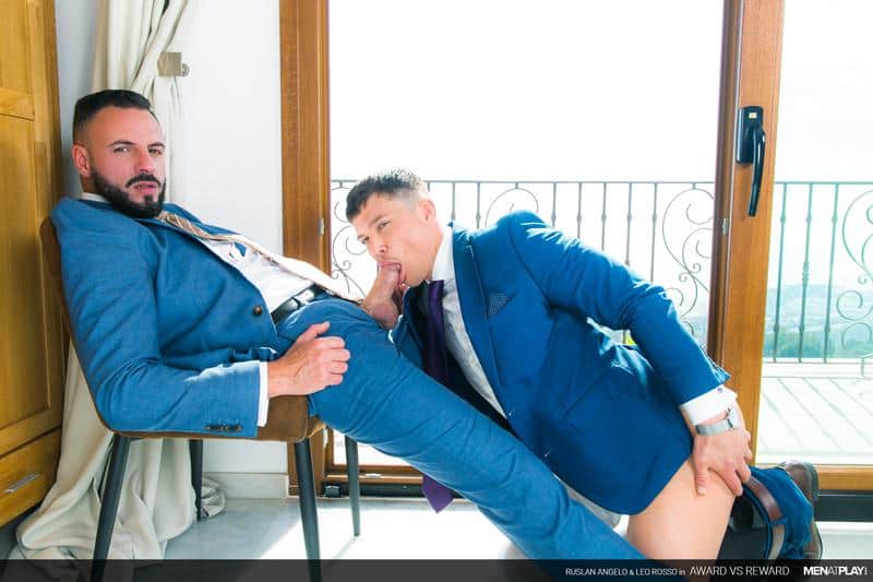 Designer suit sex bearded muscle dude Leo Rosso huge raw dick bareback fucking hottie young hunk Ruslan Angelo tight ass 0 gay porn pics - Designer suit sex bearded muscle dude Leo Rosso’s huge raw dick bareback fucking hottie young hunk Ruslan Angelo’s tight ass