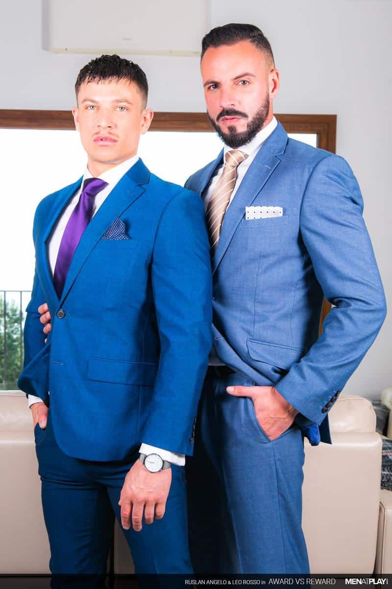 Designer suit sex bearded muscle dude Leo Rosso huge raw dick bareback fucking hottie young hunk Ruslan Angelo tight ass 11 gay porn pics - Designer suit sex bearded muscle dude Leo Rosso’s huge raw dick bareback fucking hottie young hunk Ruslan Angelo’s tight ass